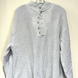 Vintage LL Bean Chunky Knit Sweater Cotton Made in USA Grey Men's Size XL Tall
